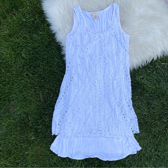Sundance White Layered Ladder Eyelet Dress Embroidered small - Picture 1 of 6